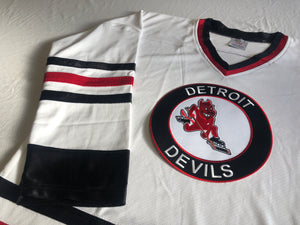 Custom hockey jerseys with the Detroit Devils logo