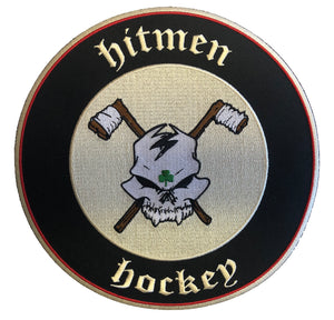 Custom Hockey Jerseys with the Hitmen Hockey Embroidered Twill Logo